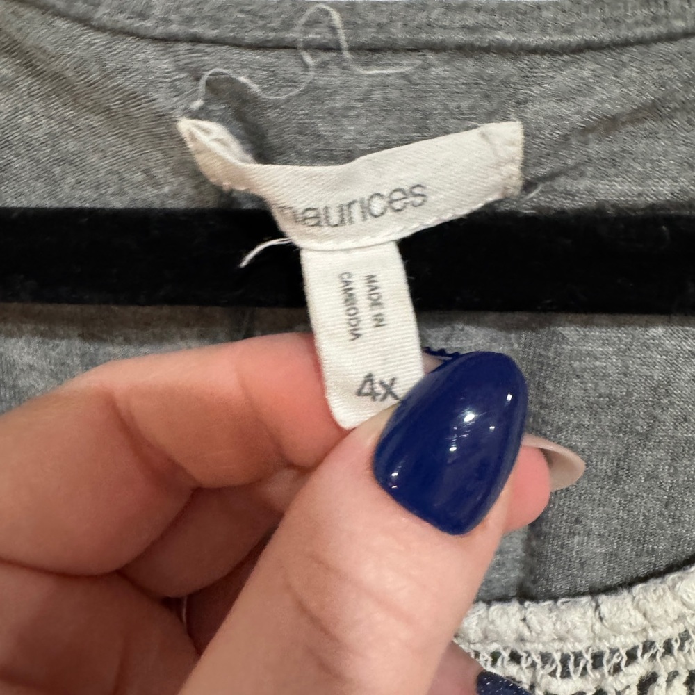 Maurices Charcoal Tank with Cream Lace Accent - Picture 4 of 4